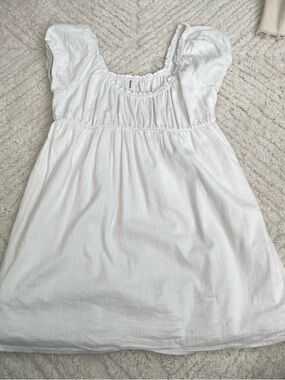 Abound White Elastic Waist Gauze dress